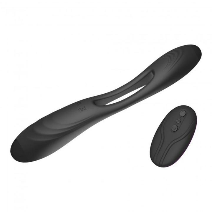 Elastyczny wibrator z pilotem i 2 silnikami 20 cm - silikonowy, wodoodporny