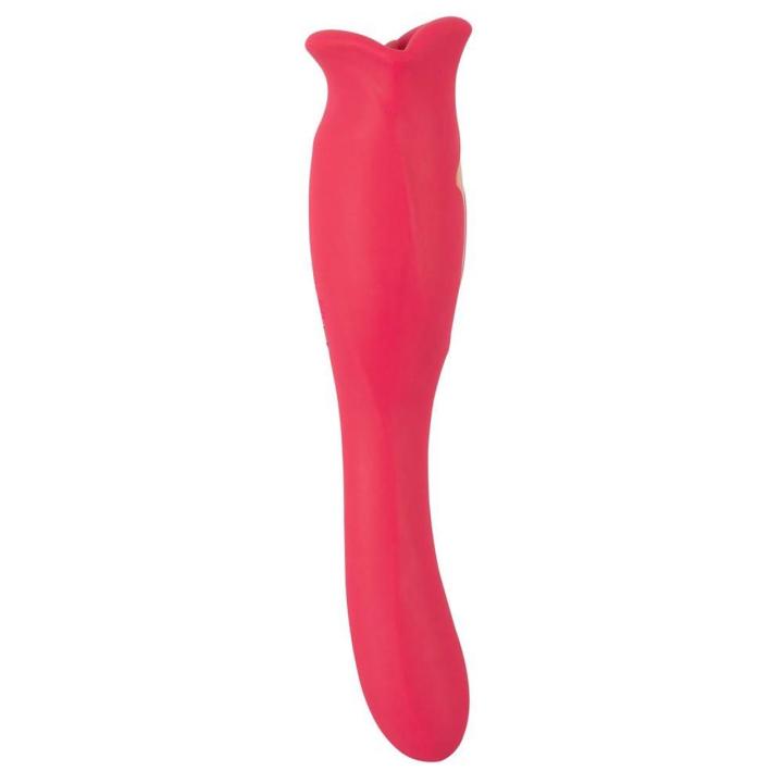 Dwustronny stymulator oralny z ruchomymi ustami i wibratorem 22,2 cm
