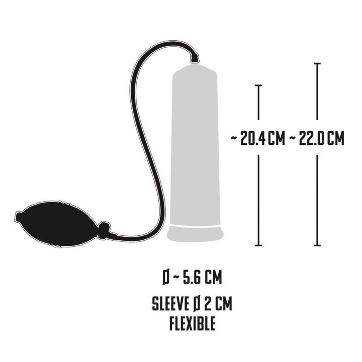 Przezroczysta pompka penisowa z mankietem i skalą 22 cm