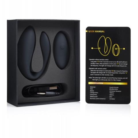 Wibrator dla par z pilotem – 12 trybów, USB, wodoodporny