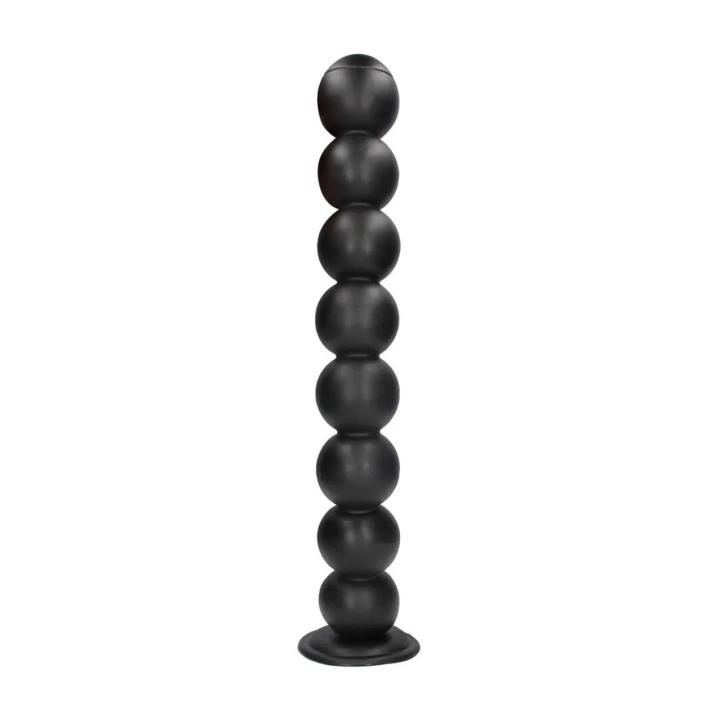 XL kulki analne z przyssawką 55 cm, czarne – 8 segmentów