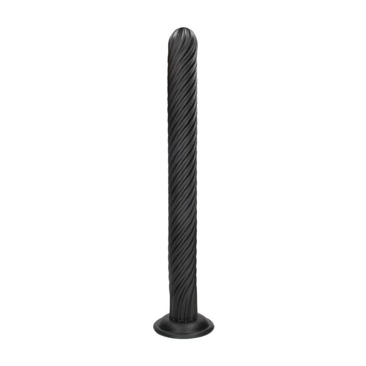 Spiralny korek analny XL z przyssawką 48 cm czarny