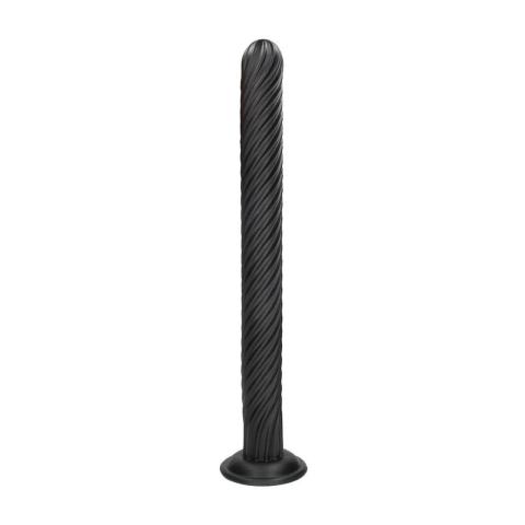 Spiralny korek analny XL z przyssawką 48 cm czarny