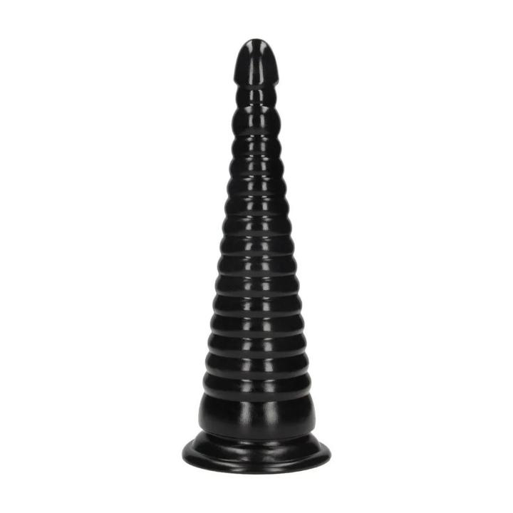Stożkowy korek analny XL z przyssawką 30 cm czarny