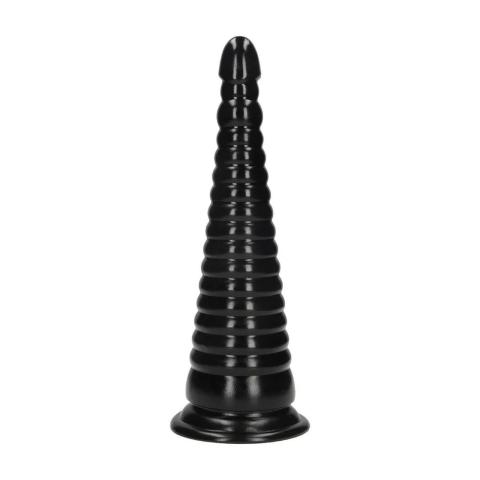 Stożkowy korek analny XL z przyssawką 30 cm czarny