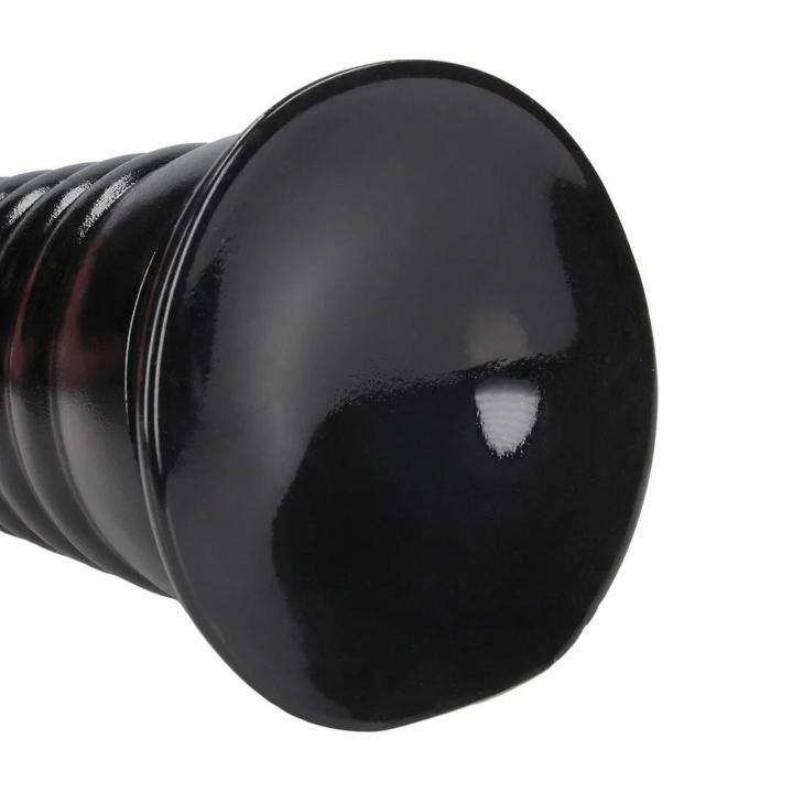 Stożkowy korek analny XL z przyssawką 30 cm czarny