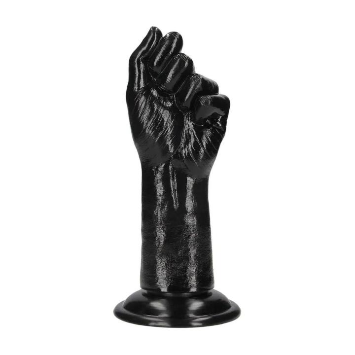 Realistyczne dildo do fistingu 21 cm czarne z przyssawką