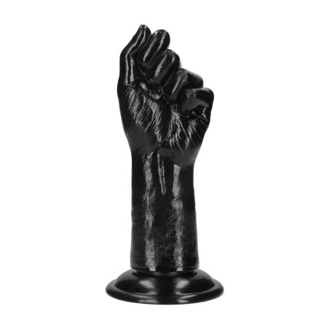 Realistyczne dildo do fistingu 21 cm czarne z przyssawką