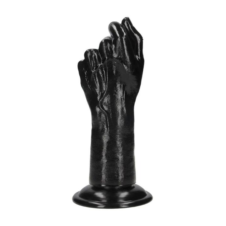 Realistyczne dildo do fistingu 21 cm czarne z przyssawką
