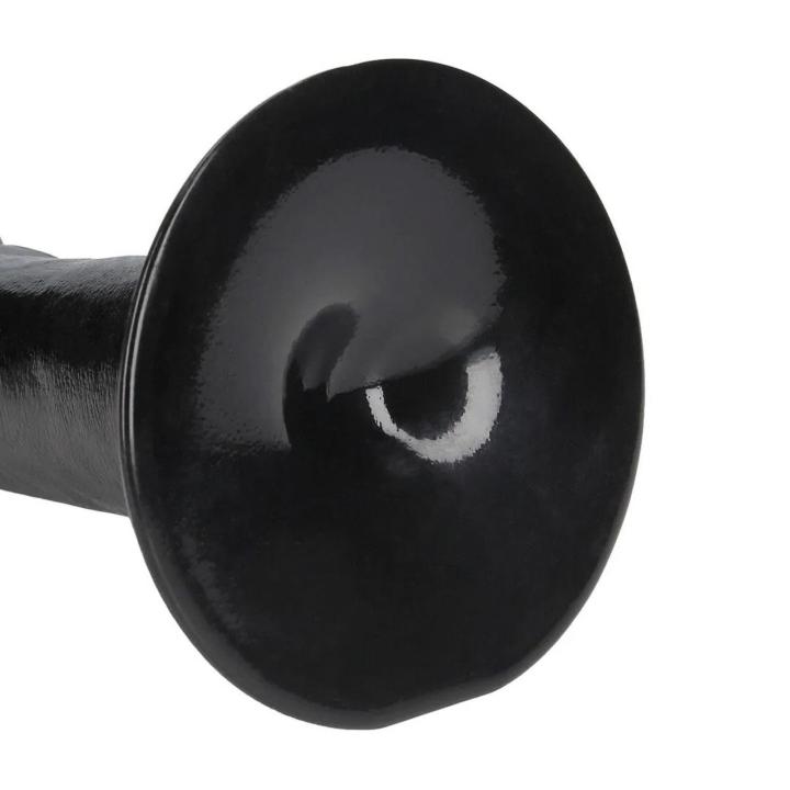 Realistyczne dildo do fistingu 21 cm czarne z przyssawką