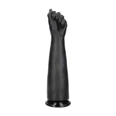 Realistyczne dildo do fistingu XL 35 cm czarne z przyssawką