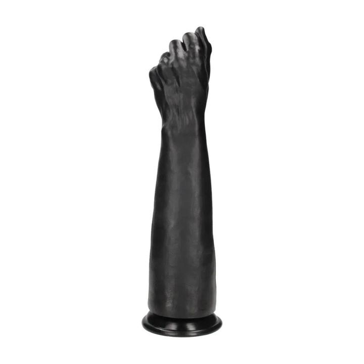 Realistyczne dildo do fistingu XL 35 cm czarne z przyssawką