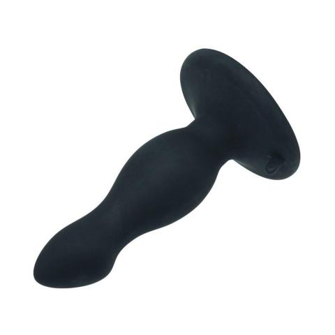Czarny silikonowy plug analny z przyssawką 10,5 cm bez ftalanów