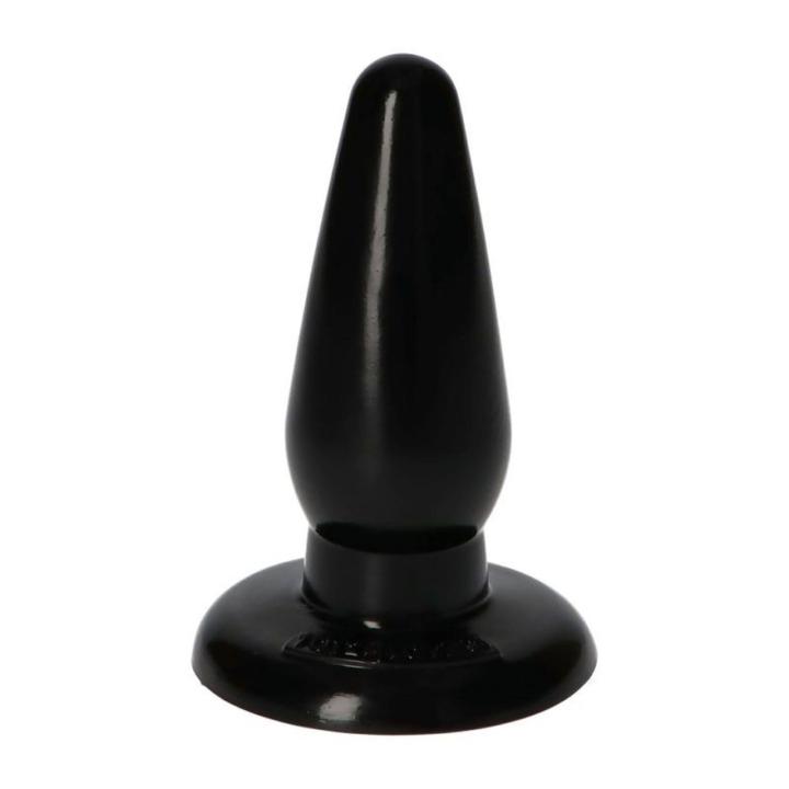 Czarny plug analny z przyssawką 12 cm – wodoodporny, dla początkujących