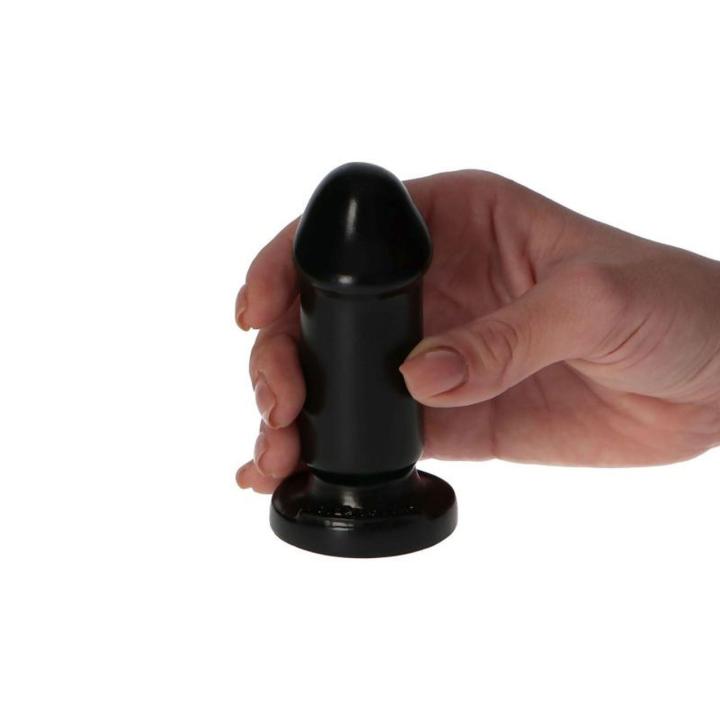 Czarny plug analny z przyssawką 8 cm dla początkujących