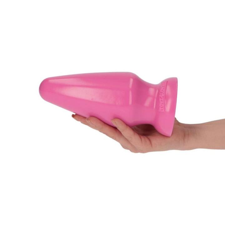 Różowy plug analny z przyssawką 16,5 cm wodoodporny