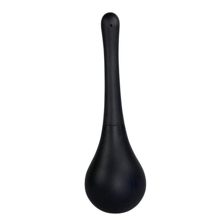 Czarna gruszka analna 200 ml z wąską końcówką i 3 otworami
