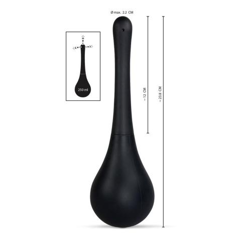 Czarna gruszka analna 200 ml z wąską końcówką i 3 otworami
