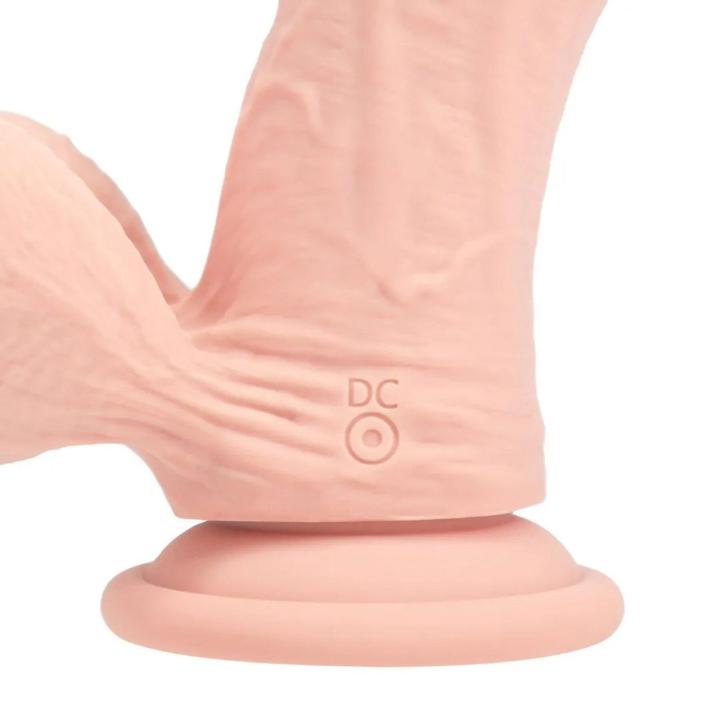 Cielisty wibrator z płynnego silikonu 20 cm z kulkami, 10 trybów, wodoodporny