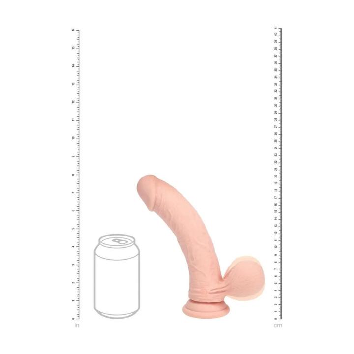 Cielisty wibrator z płynnego silikonu 20 cm z kulkami, 10 trybów, wodoodporny