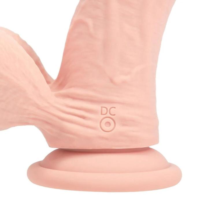 Cielisty wibrator z płynnego silikonu 18 cm z kulkami, 10 trybów, ładowany