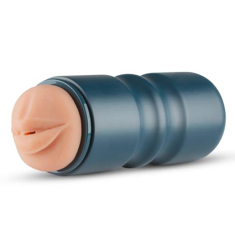 Masturbator rękaw w kształcie ust brązowy 17 cm – żebrowane wnętrze