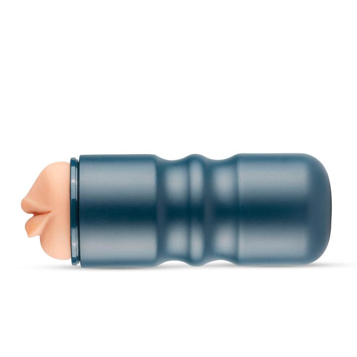 Masturbator rękaw w kształcie ust brązowy 17 cm – żebrowane wnętrze