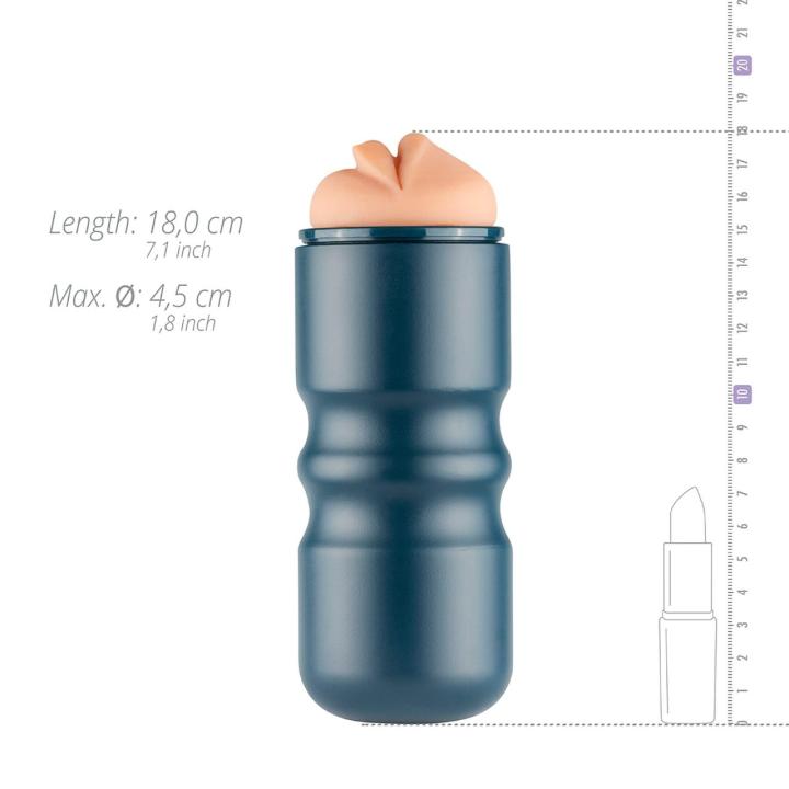 Masturbator rękaw w kształcie ust brązowy 17 cm – żebrowane wnętrze