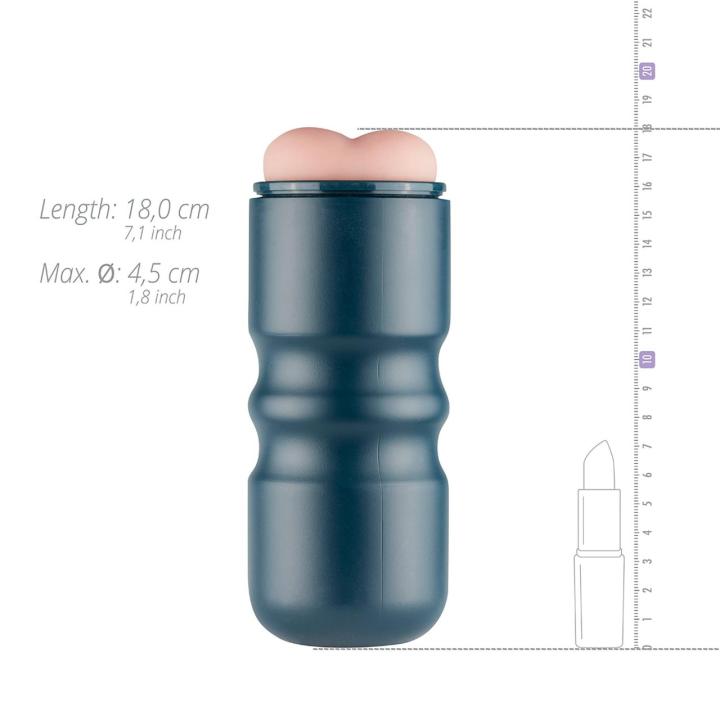 Różowy masturbator analny w etui 17 cm – żebrowane wnętrze i wypustki