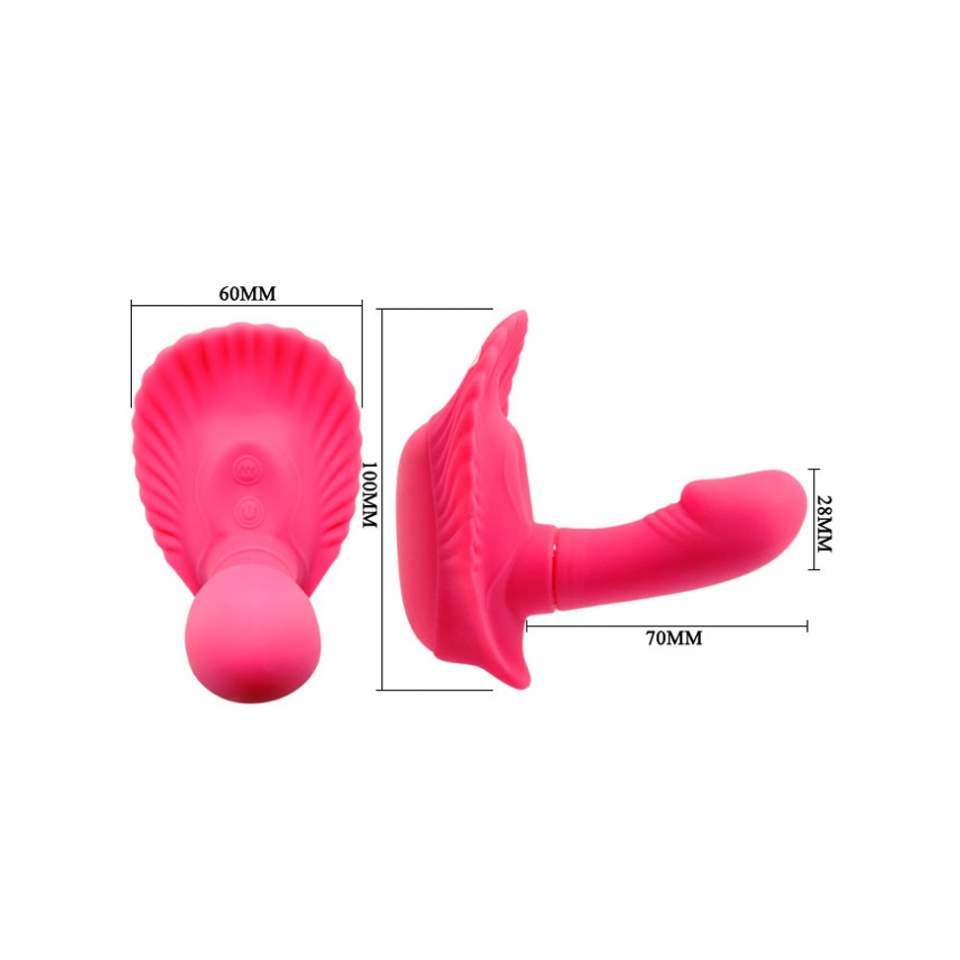 Różowy wibrator dla par w formie muszelki sterowany przez pilota – 30 trybów