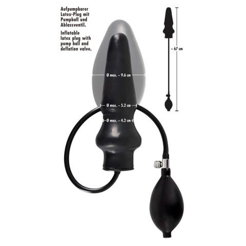 Nadmuchiwany plug analny lateksowy z pompką 20 cm