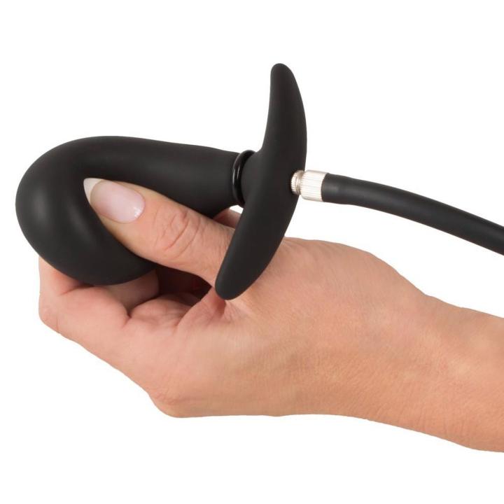 Pompowany plug analny 8 cm z regulacją rozmiaru – miękki silikon
