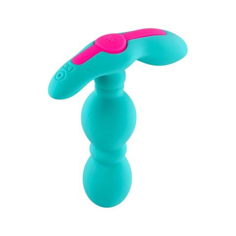 Wibrujący plug analny turkusowy – 20 trybów, silikon premium, usb