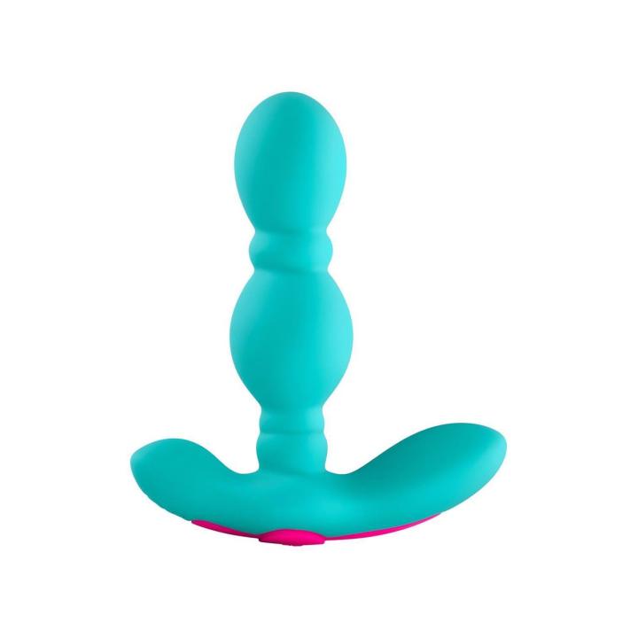 Wibrujący plug analny turkusowy – 20 trybów, silikon premium, usb