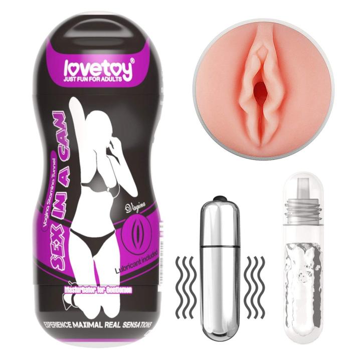 Wibrujący masturbator tunelowy wagina 16 cm – cyber-skóra, lubrykant