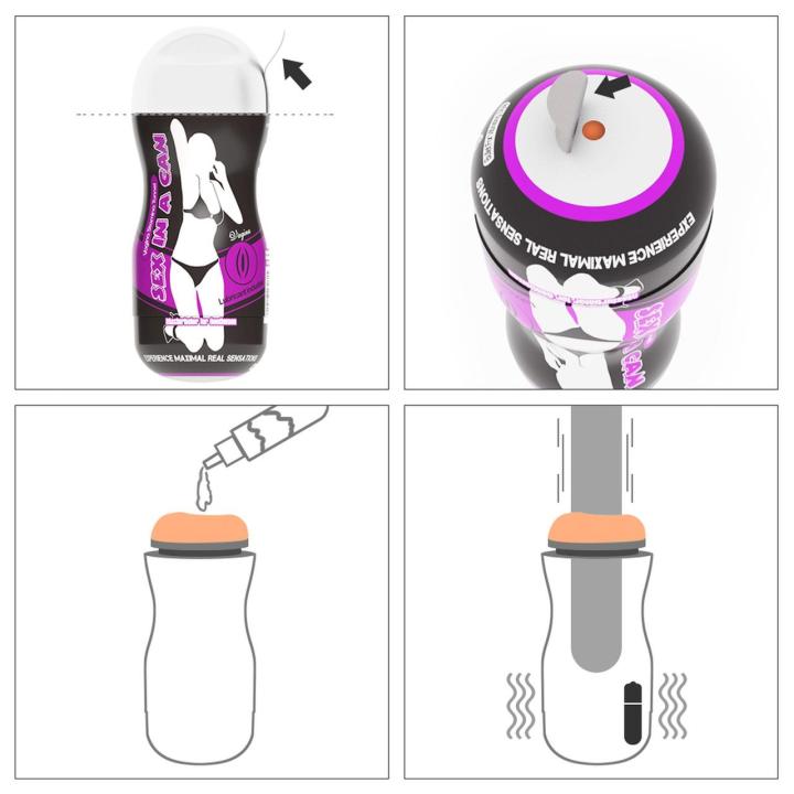 Wibrujący masturbator tunelowy wagina 16 cm – cyber-skóra, lubrykant
