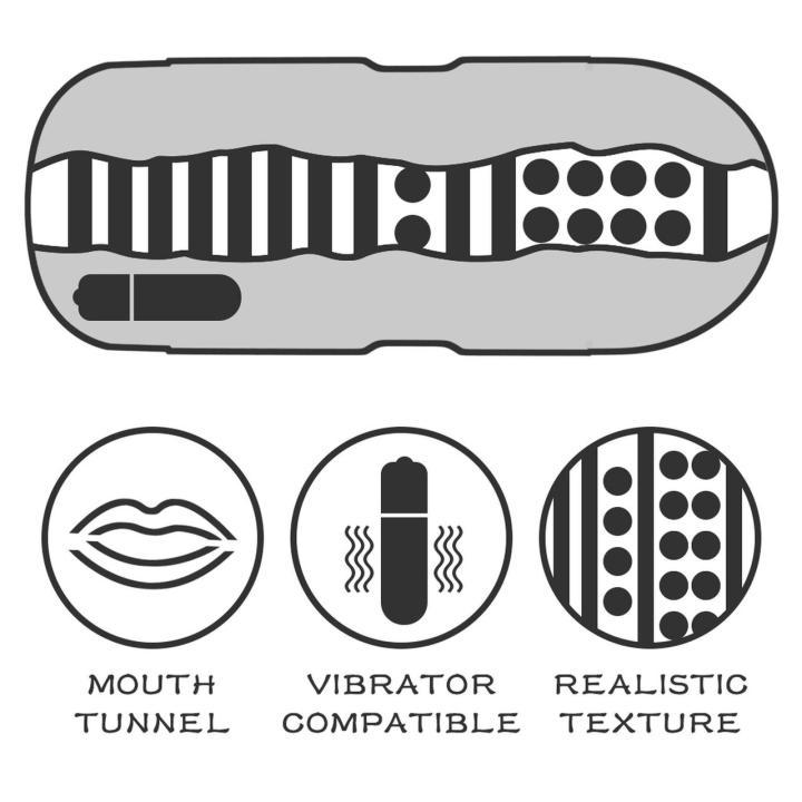 Wibrujący masturbator tunnel 16 cm z pociskiem i lubrykantem