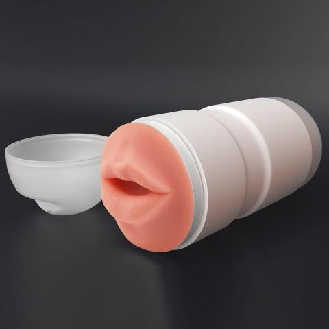 Wibrujący masturbator usta 16 cm z pociskiem i lubrykantem