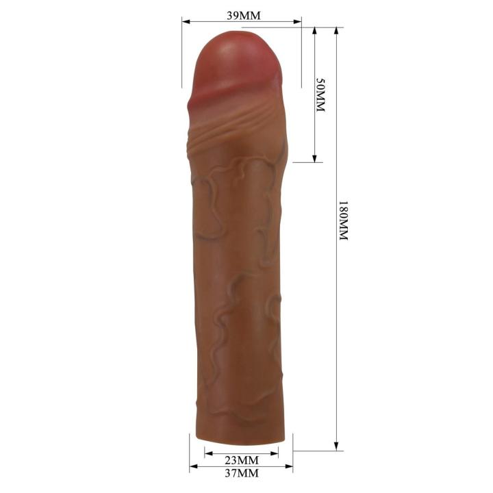 Przedłużka na penisa 5 cm z teksturą i żyłkami - realistyczna nakładka tpr