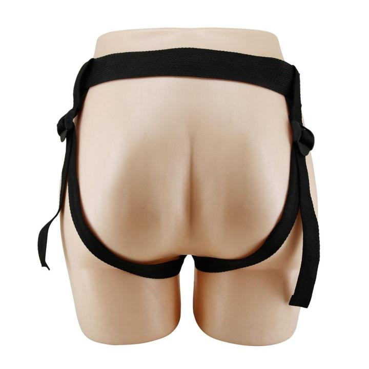 Strap-on cielisty 18,8 cm z regulowanymi paskami i stymulatorem króliczka