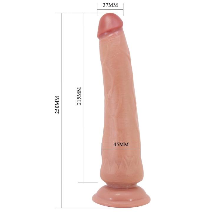 Realistyczne dildo 24,9 cm z przyssawką i elastycznym rdzeniem TPR