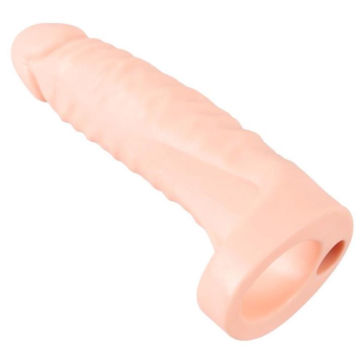 Podwójny pierścień erekcyjny z wibracjami i realistycznym dildo 18 cm