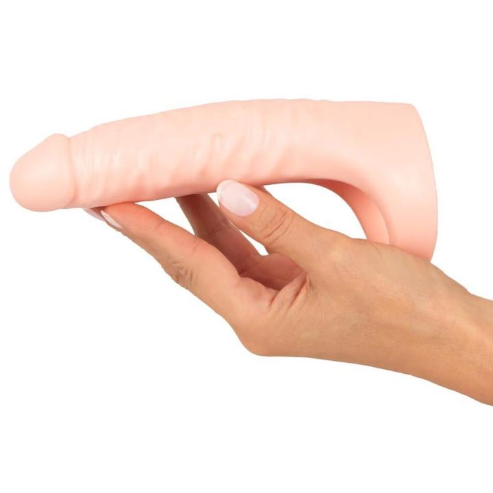 Podwójny pierścień erekcyjny z wibracjami i realistycznym dildo 18 cm