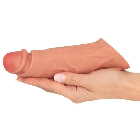 Realistyczna nakładka na penisa z wibracją i pilotem 20 cm, wydłużenie 6,5 cm
