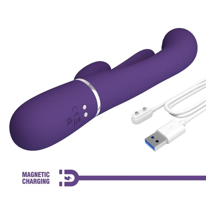 Wibrator króliczek fioletowy z języczkiem – 7 pulsacji i 7 wibracji