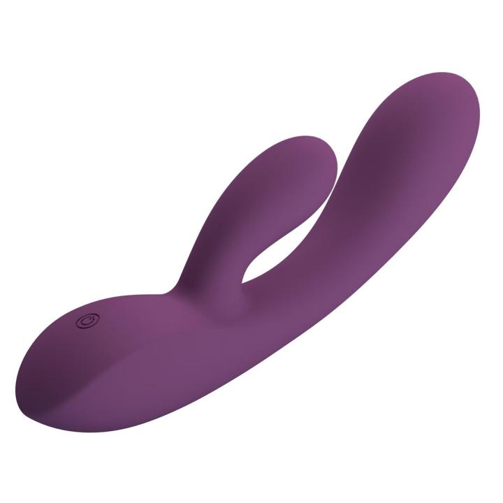 Wibrator króliczek fioletowy z 2 silnikami, 10 trybów, ładowanie usb