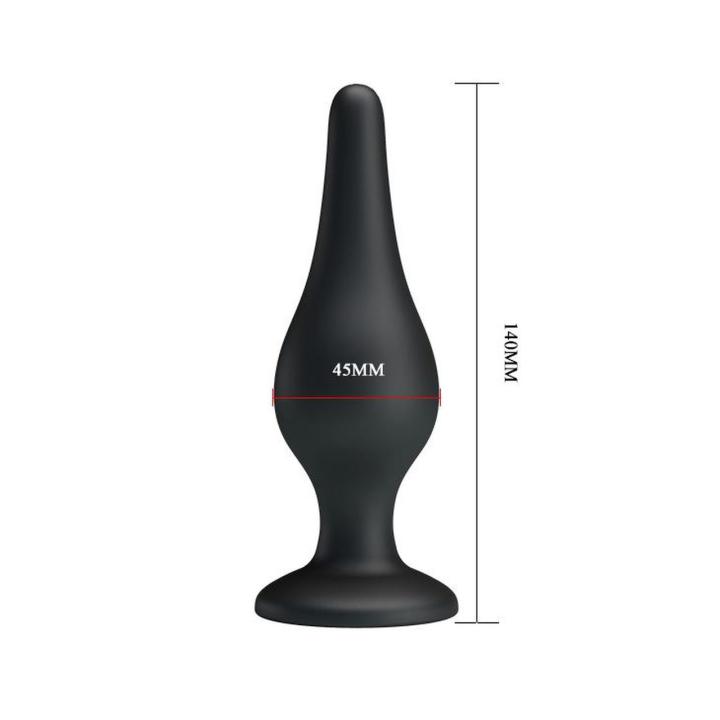Silikonowy plug analny z przyssawką 14 cm wodoodporny