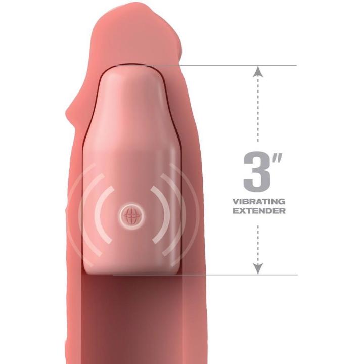 Wibrująca nakładka na penisa z pilotem i przedłużeniem 7,6 cm silikon