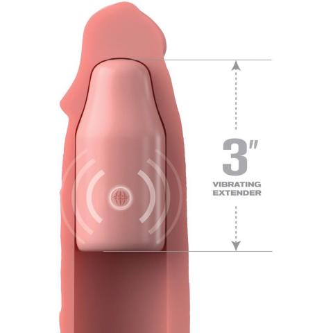 Wibrująca nakładka na penisa z pilotem i przedłużeniem 7,6 cm silikon