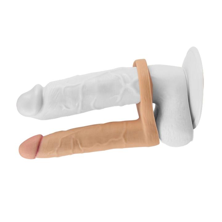 Podwójne dildo analne na ring 15,9 cm – realistyczny trzon z TPE